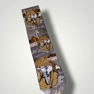 Noah's Ark Tue | 100% Silk | Perfect for teachers, churches | EUC